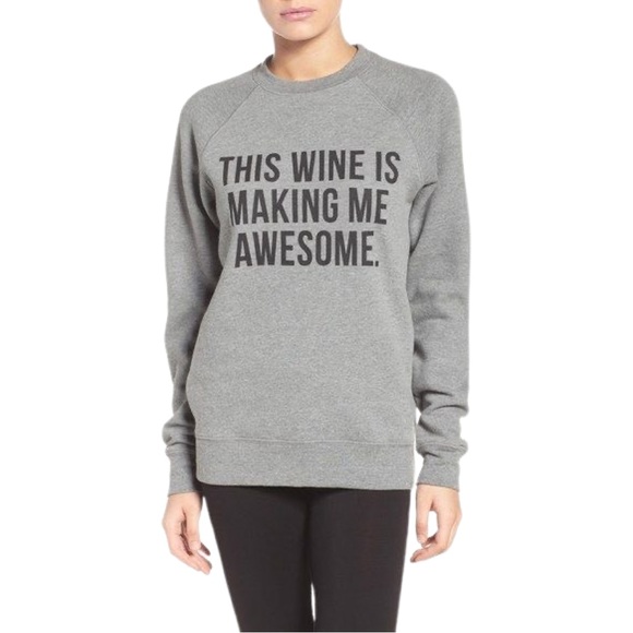 Brunette The Label 'This Wine' Crewneck Sweatshirt - Picture 1 of 7
